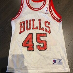 Vintage 1995 Champion NBA Chicago Bulls #45 White Michael Jordan Jersey